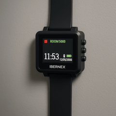 Reloj Receptor Inalámbrico de Muñeca / Display LCD a Color / Batería Recargable / Indicación Visual y Acústica de Alarmas / Almacena hasta 3000 Caracteres / Conexión Inalámbrica por Radiofrecuencia