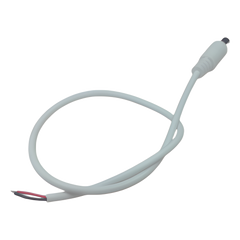 Cable con Conector Macho (Pigtail) | Forro Blanco | Alimentación para Vcc con Puntas Libres | Polarizado | Largo 22 cm (8.66 Pulgadas) / Calibre 22AWG.