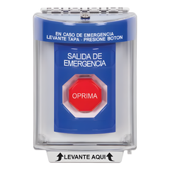 Botón Multipropósito, Salida De Emergencia, Reset Neumático, Sin Bocina , Texto En Español, Tapa De Policarbonato, 2 Relevadores forma C, Interior y Exterior
