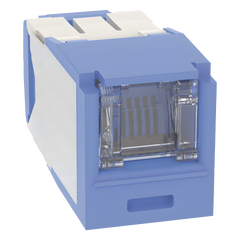 Conector Jack RJ45 Estilo TG con Ventana, Mini-Com, Categoría 6A, de 8 Posiciones y 8 Cables, Color Azul