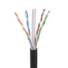 Bobina de Cable UTP de 4 Pares OSP (Planta Externa), Cat6 de Rango Extendido, 22 AWG, Color Negro, 305 Metros (1000 Pies).