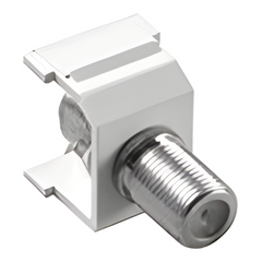 Conector coaxial tipo F de 75 ohms de instalación a presión para marco de 6 puertos Claro y Satin Colors, color blanco