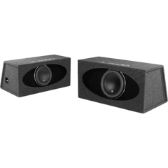 Subwoofer con Caja para Coche / 12" / 1000 W RMS / Impedancia 3 Ω / JL Audio H.O. Wedge W7AE / Diseño Orientado hacia Atrás / Puertos de Ranura / Acoplado a la Cámara / Terminal de Conexión de 5 Vías
