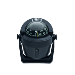 Brújula de Navegación Marítima Serie Explorer / Montaje en Bracket / Color Negro / 2 3/4" (70 mm) Direct Reading Dial / Iluminación Nocturna Verde Interna / Compensadores Integrados / Movimiento de Agujas con Rubí Z