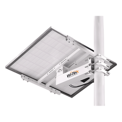 Soporte/Montaje para Panel Solar WI-BRKP133 para Postes / Estructura Galvanizada SGCC 2 mm / Ajuste Ángulo 0-75° / Compatible Postes Redondos 76-133 mm y Cuadrados 50-130 mm / Paneles hasta 900 mm Ancho y 35 mm Grosor / Resistente Corrosivo
