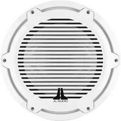 Subwoofer Náutico 12" (304.8 mm) / Rejilla Clásica Blanca / Deflector Infinito / 600 W RMS / Impedancia 4 Ω / Sensibilidad 86.7 dB / Bobina de Voz 4" (102 mm) / Cono de Polipropileno Relleno de Mica / Diámetro 356 mm (