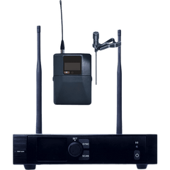 Sistema de Micrófono Inalámbrico | Receptor Un Canal U-Band 540-690 MHz | Micrófono de Solapa Digital | Modulación PI/4-DQPSK | Pantalla TFT-LCD 2.2" | Encripción de Audio | Autonomía >10 Horas