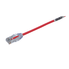 Cable de Parcheo TX6, UTP Cat6, Diámetro Reducido (28AWG), Color Rojo, 6.1 Metros (20 Pies)