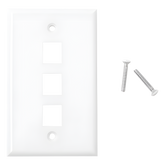 Placa de Pared de 3 Puertos, Keystone, Color Blanco