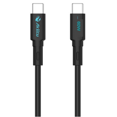 Cable USB-C a USB-C Carga Rápida 60W / Serie Magnética / 480 Mbps / Silicona Líquida / 1 m (3.3 ft) / Auto-enrollable / Anti-enredos / Negro