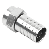 Conector F Macho, Plegable de Doble Blindaje para cable RG-59, Cuerpo de Bronce Niquelado.