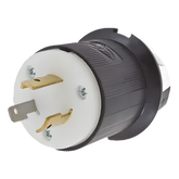 Clavija Industrial con Bloqueo de Media Vuelta / 20 A 125 V CA / 2 Polos 3 Hilos / Color Blanco y Negro / Nema L5-20P.