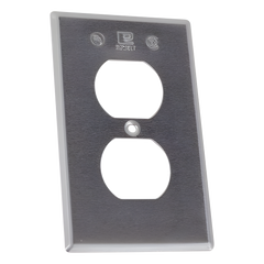 Tapa rectangular para contacto dúplex de aluminio tipo RR a prueba de intemperie.