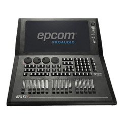 Consola de Control de Iluminación Profesional / 4 Universos DMX Nativo / 32 Universos Expandibles / 15 Faders de Reproducción / Pantalla Táctil 15.6 pulgadas / 4GB RAM + 128GB SSD / Linux OS Integrado