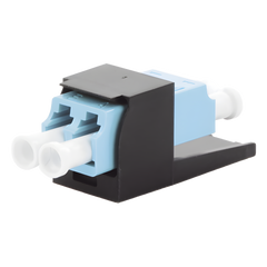 Módulo Acoplador LC Duplex, para Fibra Óptica Multimodo OM3/OM4, Tipo Mini-Com, Color Aqua