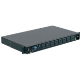 PDU Monitoreable (MI) para Distribución de Energía, Enchufe de Entrada NEMA 5-15P, Con 8 Salidas 5-20R, Horizontal 19in, 120 Vca, 20 Amp, 1UR