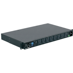 PDU Monitoreable (MI) para Distribución de Energía, Enchufe de Entrada NEMA 5-15P, Con 8 Salidas 5-20R, Horizontal 19in, 120 Vca, 20 Amp, 1UR