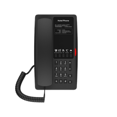 Teléfono IP Hotelero Wi-Fi 6 / 2 Líneas SIP / Doble Banda 2.4/5 GHz / 5 Teclas Programables / Puerto USB-A / PoE 802.3af / Diseño Negro