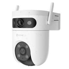 Cámara IP WiFi 6 (2.4 GHz y 5 GHz) PT Dual-Lente / 2K (3mp + 3mp) / Visión Nocturna Color Hasta 40m / Detección IA Humano-Vehículo / Seguimiento Automático / Defensa Activa con Sirena y Luz Estroboscópica