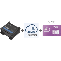 Router Teltonika LTE/4G RUT901 + 12 creditos RMS + SIM de YOBI de 5GB por Mes durante un año de servicio (solo datos)