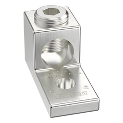 Terminal tipo Lengüeta Recta de Aluminio con Agujero 1/4", y Barril para Cable #14 - 2/0 AWG
