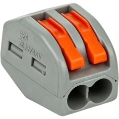 Conector Rápido Push-in con Palanca para Empalmes Eléctricos / Reutilizable y sin Herramientas / 2 Vías / 32 A / Paquete con 100 Piezas