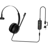 Diadema / Auriculares con Cable LINKVIL DH311U / USB-C / USB-A / 3.5 mm / Micrófono Unidireccional con Cancelación de Ruido AI / Controladores de 40 mm / EQ Dinámico Automático / Diseño Ergonómico / Uso Profesiona