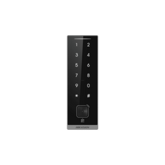Teclado Esclavo con Lector de Tarjetas Virtuales Bluetooth y Códigos QR / Tarjetas MIFARE y PROX EM / Contraseñas / RS-485 Wiegand OSDP / Frecuencias 13.56 MHz y 125 KHz / Autenticación Tarjeta PIN QR Bluetooth / Táctil