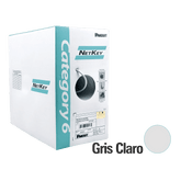 Bobina de Cable UTP 305 Metros (1000 Pies) de Cobre, NetKey, Gris Claro, Categoría 5e (24 AWG), PVC (CM), de 4 Pares