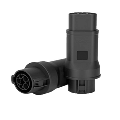 Adaptador de Conector EV / Entrada Tipo 1 (SAE J1772) / Salida Tipo 2 (IEC 62196-2) / 7 kW / 32 A / 220 V AC / Monofásico / Compacto y Portátil