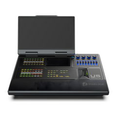 Controlador de Eventos Compacto U5 / Pantalla Táctil Principal 21.5" / Pantalla Inteligente 8" / 87 Botones LCD Programables / 4 Encoders y 8 Faders / Control MIDI y KVM / Diseño Plegable / Software PixelFlow / HDMI 2.0 / 12G-SDI /