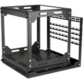 Rack Abierto Deslizante y Giratorio / 12U / Rotación 360° / Carga 68 kg (150 lbs) / Norma EIA/ECA-310-E / Gestión de Cables