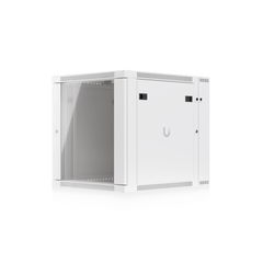 UACC Rack Cabinet 12U (600 x 703 mm) - Gabinete Cerrado para Montaje en Pared con Puerta Frontal de Vidrio Templado, Puerta Trasera Abatible (Swing-Out) y Paneles Laterales Removibles con Llave