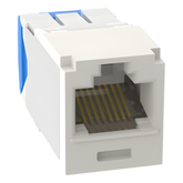 Conector Jack RJ45 Estilo TG, Mini-Com, Categoría 6A, Con Gel Resistente a la Corrosión, de 8 Posiciones y 8 Cables, Color Blanco Mate