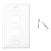 Placa de Pared de 2 Puertos, Keystone, Color Blanco