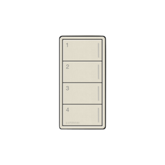 Botonera Sunnata de 4 botones para caja de pared, retroiluminada y grabable, RadioRA 3, color Taupe