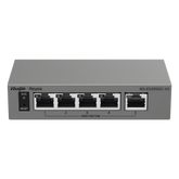 Switch Capa 2 Gestionado en la Nube / 5 Puertos Gigabit / Switching 10 Gbps / Forwarding 7.44 Mpps / Diseño sin Ventilador / Protección 6 kV / Modo CCTV de un Clic / 32 VLANs / Gabinete Metálico / Ruijie Cloud