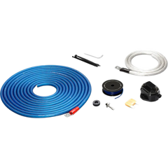 Kit de Conexión de Alimentación Premium / 4 AWG Real / 12 V / Un Amplificador / Conductor de Cobre OFC / Portafusible hasta 100 A / Fusible MAXI 80 A / Cable de Alimentación 5.8 m (19 ft) / Cable de Tierra 0.9 m (3 ft) / Cable Remoto