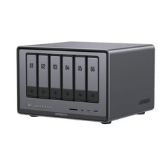 NAS UGREEN NASync DXP6800 Pro / Intel Core i5-1235U 10 Núcleos / 6 Bahías SATA + 2 M.2 NVMe / 2 Puertos Thunderbolt 4 / 2 Puertos 10GbE / 8K HDMI / PCIe 4.0 x4 / DDR5 Hasta 64GB / Compatibilidad Multiplataforma