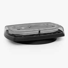 Mini torreta de 48 LED 10" Ámbar/Claro, Lente Transparente, Imán y Encendedor de Vehículo