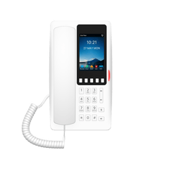 Teléfono IP Hotelero Wi-Fi 6 / Pantalla IPS 3.5" 320x480 / 2 Líneas SIP / 5 Teclas Programables / Puerto USB-A / PoE 802.3af / Audio HD / Diseño Blanco
