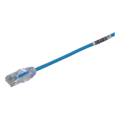 Cable de Parcheo TX6, UTP Cat6, Diámetro Reducido (28AWG), Color Azul, 0.5 Metros (1.64 Pies)