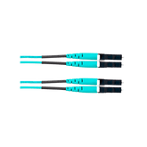 Jumper de Fibra Optica Multimodo 50/125 OM4, LC-LC Duplex, OFNR (Riser), Color Aqua, 25 Metros