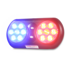 Barra de Luces Para Interior de 14 LED, Rojo/Azul Con Velcro Para Anclaje En La Visera Del Vehículo, Lente de Color