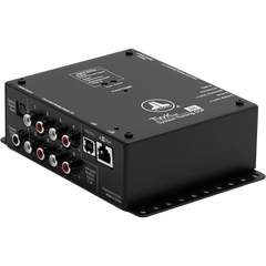 Procesador de Señal Digital (DSP) / 8 Canales de Entrada y 8 de Salida / Resolución 24 bit/48 kHz / Ajuste de Sistemas JL Audio TwK / Control de Nivel Remoto DRC-200 / Salida Óptica Toslink S/PDIF / Entrada Digital TwK-D8
