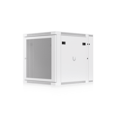 UACC Rack Cabinet 12U (600 x 703 mm) - Gabinete Cerrado para Montaje en Pared con Puerta Frontal Perforada, Puerta Trasera Abatible (Swing-Out) y Paneles Laterales Removibles con Llave