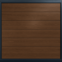 Puerta de Garage de Alta Calidad / Linea Central / Imitacion madera / oscura / 9x9 pies / AISLADA / Estilo Americana.
