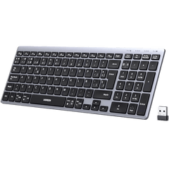 Teclado Inalámbrico Multimodo / Bluetooth + 2.4 GHz / Batería Recargable 500 mAh / 3 Dispositivos Simultáneos / Recorrido de Tecla 1.8 mm / Carga USB-C / Alcance 10 m (33 ft) / Windows macOS Linux ChromeOS Android