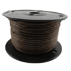 Cable Eléctrico color café calibre 14 / UL 1015-1230 / 600 Voltios / Temperatura 105°C Seco 75°C Húmedo / Cobre Estañado Clase K / Aislante PVC Retardante de Llama VW-1 / Resistente a Humedad Abrasión Ácid