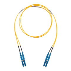 Jumper de Fibra Optica Monomodo 9/125 OS2, LC-LC Duplex, LSZH (Cero Halógenos), Color Amarillo, 2 Metros (6.56 Pies)